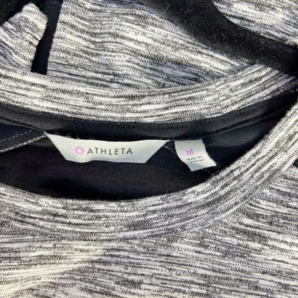 Athleta Cooldown Sweatshirt Dress Charcoal Heather Gray Size M